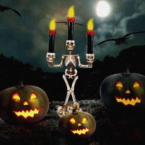 img 1 attached to 🕯️ YBB Halloween Skeleton Skull Flameless Candle Light: Festive Decor for Celebration Party