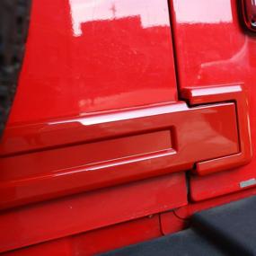 img 1 attached to 🚪 Enhance Your Jeep's Rear Door Aesthetic with RT-TCZ Tailgate Hinge Cover Spare Tire Rear Door Liftgate Trim (Red,2-Pack) for 2007-2017 Wrangler JK & Unlimited