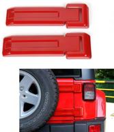 🚪 enhance your jeep's rear door aesthetic with rt-tcz tailgate hinge cover spare tire rear door liftgate trim (red,2-pack) for 2007-2017 wrangler jk & unlimited logo