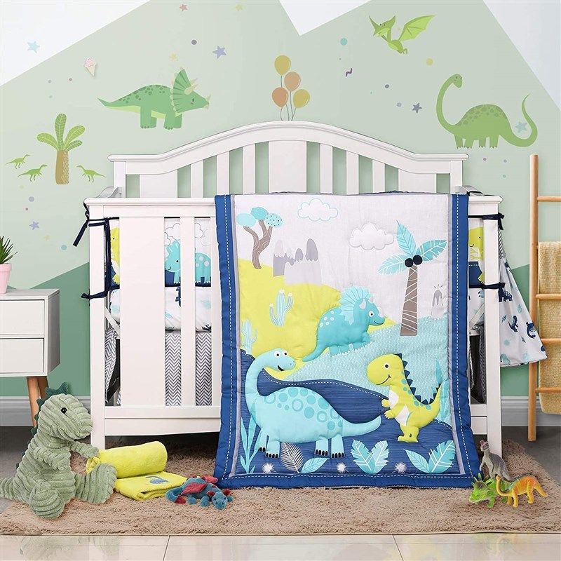 Baby boy dinosaur top crib bedding