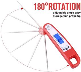 img 1 attached to 🥩 SPIKELAB Meat Thermometer: Accurate Digital Instant Read Food Thermometer with Splash Proof Body and Backlight Display for Cooking, Grilling, and BBQ