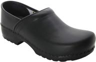 👞 men's bjork swedish black smooth leather mules & clogs shoes logo