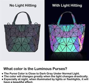 img 3 attached to Geometric Luminous Handbags Holographic Reflective Women's Handbags & Wallets in Shoulder Bags