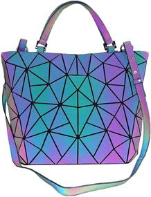 img 4 attached to Geometric Luminous Handbags Holographic Reflective Women's Handbags & Wallets in Shoulder Bags