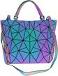 geometric luminous handbags holographic reflective women's handbags & wallets in shoulder bags logo