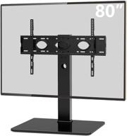 📺 universal swivel tv stand for 50-80 inch lcd led flat screen tv - height adjustable tv mount stand with tempered glass base, holds up to 110lbs, max vesa 600x400mm logo