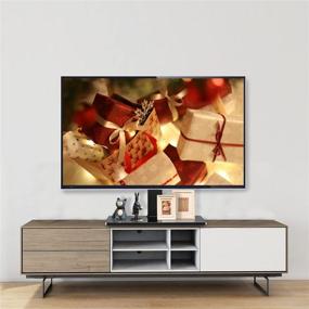 img 3 attached to 📺 Универсальная поворотная подставка для телевизора 50-80 дюймов LCD LED с плоским экраном - ТВ-крепление с регулируемой высотой и закаленным стеклом основания, выдерживает до 110 фунтов, максимальный стандарт VESA 600x400 мм.