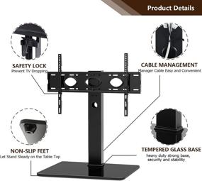 img 1 attached to 📺 Universal Swivel TV Stand for 50-80 inch LCD LED Flat Screen TV - Height Adjustable TV Mount Stand with Tempered Glass Base, Holds up to 110Lbs, Max VESA 600x400mm