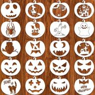 20pcs halloween stencils, yipled 8.4 x 9 inch reusable pumpkin ghost pattern drawing templates for diy painting on wall, home, wood, door - halloween decor stencils logo