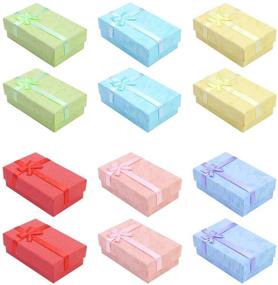 img 4 attached to 🎁 Pack of 24 SKPPC Paper Gift Boxes with Lids, Ribbon Bows - Ideal for Jewelry Display: Rings, Watches, Necklaces, Earrings, and Bracelets. Comes in 6 Colors