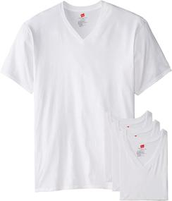 img 1 attached to Hanes 3 Pack V Neck White T-Shirt XL - Comfortable and Versatile!