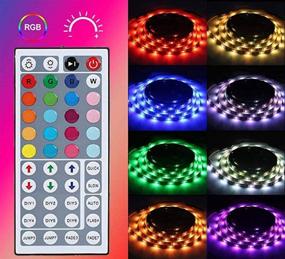 img 1 attached to 🌈 Versatile LED Strip Lights: Waterproof, 16.4ft 300leds RGB LED Light Strip with Remote for Home Lighting & Kitchen Decoration