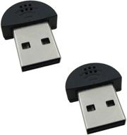 kiseer - 2 мини-микрофона usb 2.0: универсальный микрофон plug and play для ноутбука/компьютера для skype, yahoo, youtube, голосового поиска и игр логотип