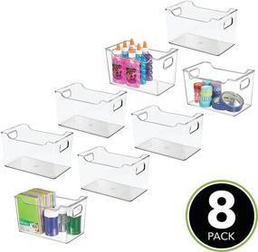 img 3 attached to 🗄️ Stackable Plastic Storage Organizer by MDesign for Efficient Organization, Storage, and Transport