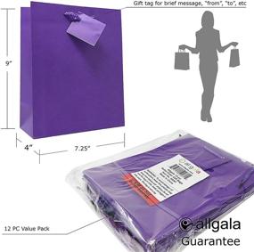 img 1 attached to 🎁 Allgala 12PK Value Premium Solid Color Paper Gift Bags - Vibrant Purple (09" MED - GP50081)