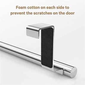 img 2 attached to 🧺 Convenient Mosuch Stainless Steel Over Cabinet Door Towel Rack - 2 Pack, Ideal for 0.8" Width Cabinet Doors - Securely Holds Hand and Dish Towels