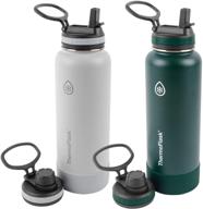 🧊 thermoflask 40oz spout straw combo bottle 2pack - ice gray and pine logo