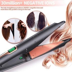 img 2 attached to DEAVON 2 in 1 Hair Straightener and Curler with 30M+ Negative Ions - Ceramic Flat Iron, LCD Display, Auto Shut-Off - 1 Inch Plate (Black)