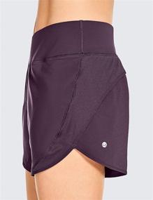 img 2 attached to 🏃 CRZ YOGA Women's High Waist Quick-Dry Running Shorts - Lightweight Athletic Sports Workout Shorts with Zip Pocket | 4 Inches