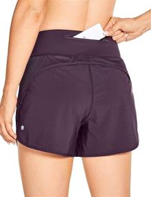 img 4 attached to 🏃 CRZ YOGA Women's High Waist Quick-Dry Running Shorts - Lightweight Athletic Sports Workout Shorts with Zip Pocket | 4 Inches