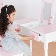 🌟 twinkle star kate kids vanity set with drawer and mirror, pink/white by fantasy fields teamson kids логотип