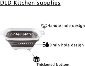 img 3 attached to 🥦 Collapse and Strain with Ease: Gray Collapsible Colander Set with Extendable Handles for Over the Sink Veggies/Fruit Straining - 3pcs