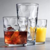 🥃 home essentials & beyond drinking glasses: 12 piece set, ideal for water, juice, beer, and cocktails. includes 4 highball glasses, 4 rocks glasses, and 4 juice glasses. dishwasher safe. logo