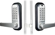 🔒 jounjip mechanical keyless combination lever handle door lock - satin chrome - no batteries, no power line, no key needed logo