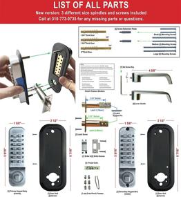 img 1 attached to 🔒 JOUNJIP Mechanical Keyless Combination Lever Handle Door Lock - Satin Chrome - No Batteries, No Power Line, No Key Needed