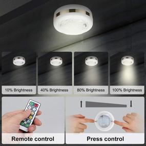 img 2 attached to 💡 Convenient Wireless Puck Lights with Remote Control - SenFe LED Under Cabinet Lighting, Battery Operated and Perfect for Closets and Counters (6 Pack)