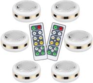 💡 convenient wireless puck lights with remote control - senfe led under cabinet lighting, battery operated and perfect for closets and counters (6 pack) логотип