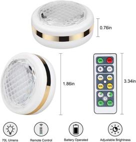 img 3 attached to 💡 Convenient Wireless Puck Lights with Remote Control - SenFe LED Under Cabinet Lighting, Battery Operated and Perfect for Closets and Counters (6 Pack)