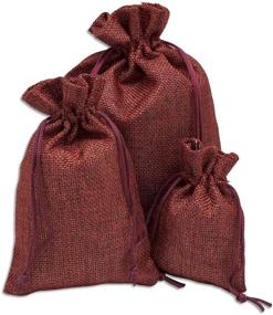 img 1 attached to 12-Pack Medium Maroon Red Drawstring Linen Burlap Bags (5.5x7.75) - 🎁 Perfect for Party Favors, Gifts, Christmas Presents, or DIY Crafts - By TheDisplayGuys