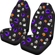 🎃 coloranimal halloween pumpkin print car seat covers - front seats only set of 2: universal fit for car truck suv logo