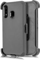 📱 rugged & stylish: samsung galaxy a20/a30/a50 case with belt clip, kickstand, and screen protector (black) logo