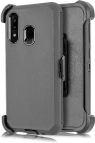 img 4 attached to 📱 Rugged & Stylish: Samsung Galaxy A20/A30/A50 Case with Belt Clip, Kickstand, and Screen Protector (Black)