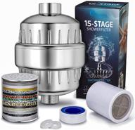 💧 turbotrade 15 stage water shower filter - ultimate protection for skin, hair, and nails - eliminates chlorine, fluoride & harmful substances - 2 cartridges included logo