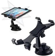 📱 universal car tablet holder: stable ipad stand for windshield & dashboard - compatible with samsung galaxy tab/ipad mini air 4 3 - suction cup mount for 7-10.5" tablets logo