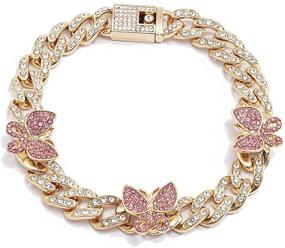 img 4 attached to Ingemark Shiny Rhinestone Butterfly Anklet: Stylish Cuban Link Bracelet for Women & Teen Girls - Perfect for Music Parties, Raves, and Fashion Enthusiasts!