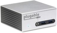 улучшенная универсальная док-станция plugable usb 3.0: два видеовыхода, поддержка 4k для windows 10, 8.1, 7 | hdmi, dvi или vga, гигабитный ethernet, звук, 4 порта usb 3.0 | vesa-крепление мини из алюминия. логотип