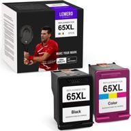 🖨️ lemeroutrust remanufactured ink cartridge replacement for hp 65xl 65 xl compatible with hp deskjet 2652 2622 2655 envy 5055 5052 5010 3752 3720 amp 120 100 (black, tri-color, 2-pack) logo