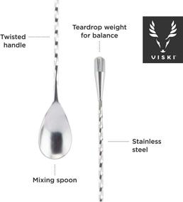 img 3 attached to 🥢 Japanese Style Twisted Stem Handle Viski Stainless Steel Weighted Barspoon with Teardrop Weight