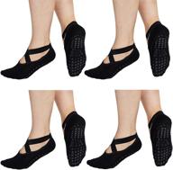 non slip grip yoga socks - cotton pilates & pure barre non skid socks логотип