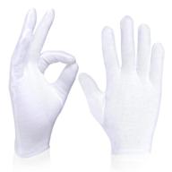 premium cotton gloves for dry hands - charmics 5 pairs, moisturizing gloves overnight, 9 inch eczema gloves, washable spa gloves for women and men - white logo