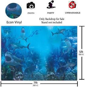 img 2 attached to 🦈 Funnytree 7x5FT Shark Under The Sea World Photography Backdrop: Capture the Fun at Your Birthday Party with an Aquarium Ocean Background Photo Booth