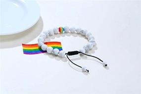 img 2 attached to 🌈 Vnox Rainbow Rubber Cuff: Свадебные лесбийские и гейские украшения - символ единства и дружбы ЛГБТ+ (Ручная работа)