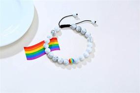 img 1 attached to 🌈 Vnox Rainbow Rubber Cuff: Свадебные лесбийские и гейские украшения - символ единства и дружбы ЛГБТ+ (Ручная работа)