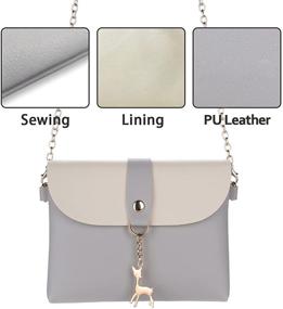 img 3 attached to Stylish Small Crossbody Purse for Women and Girls – PU Leather, Pendant, Strap, and Gold Chain