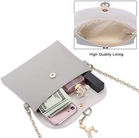 img 2 attached to Stylish Small Crossbody Purse for Women and Girls – PU Leather, Pendant, Strap, and Gold Chain