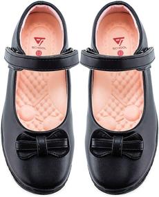 img 4 attached to 👠 Stylish and Comfortable: JABASIC Girls School Dress Shoes Mary Jane Flats for Effortless Elegance